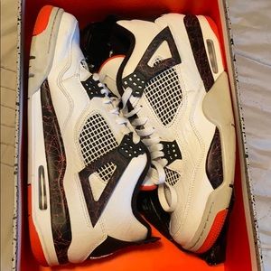 Jordan 4 Retro White black and orange